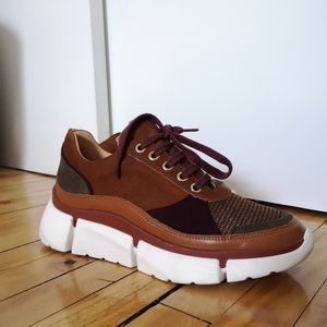 Poppy tan multi leather sneakers